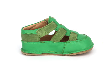 Obex Helis sandali bambini in pelle antiscivolo per estate e asilo – Verde prato