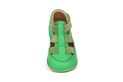 Obex Helis sandali bambini in pelle antiscivolo per estate e asilo – Verde prato